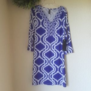 NWT White Mark Long Sleeve Royal Blue Dress